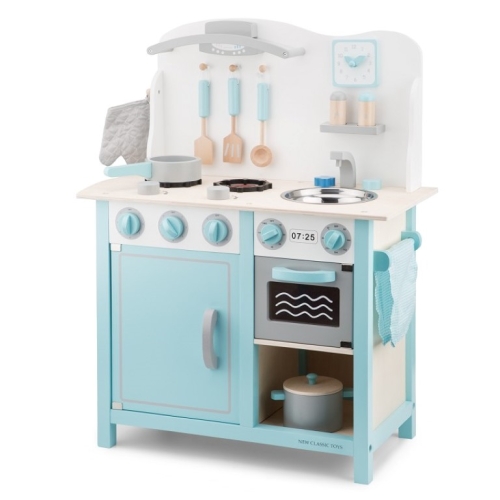 New Classic Toys Kitchenette Bon Appetit Bleu avec Blanc